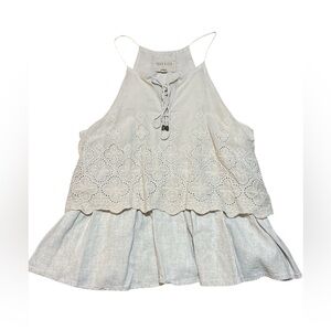 Anthropologie Moon River Tiered Eyelet Tank